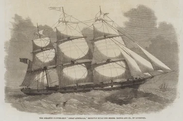 O Gigantic Clipper-Ship Great Australia, construído recentemente para a Messers Baines and Company, de Liverpool